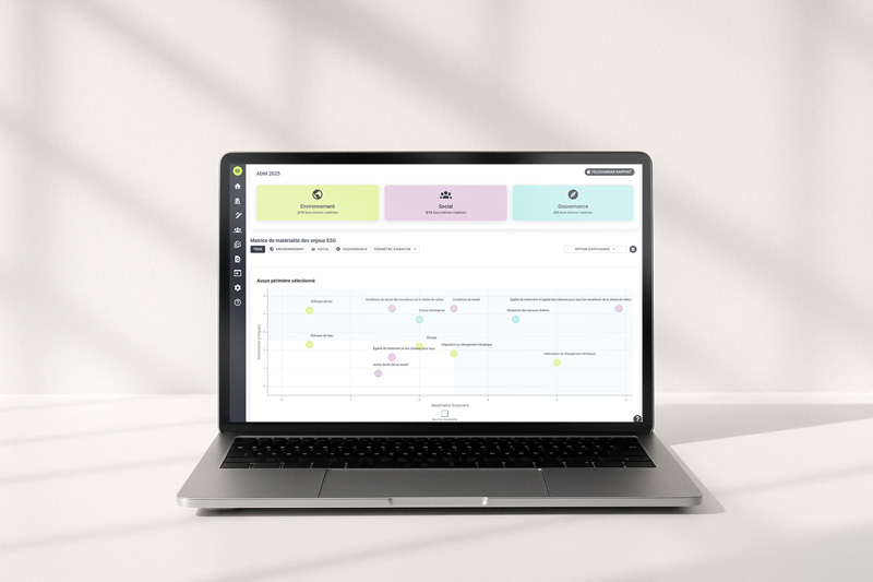 Visuel plateforme de reporting CSRD Act21